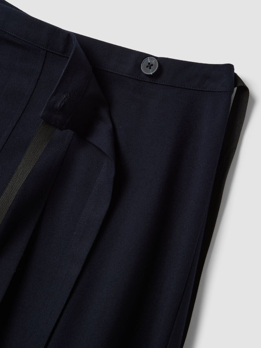 Blue pleated skirt in stretch viscose_1