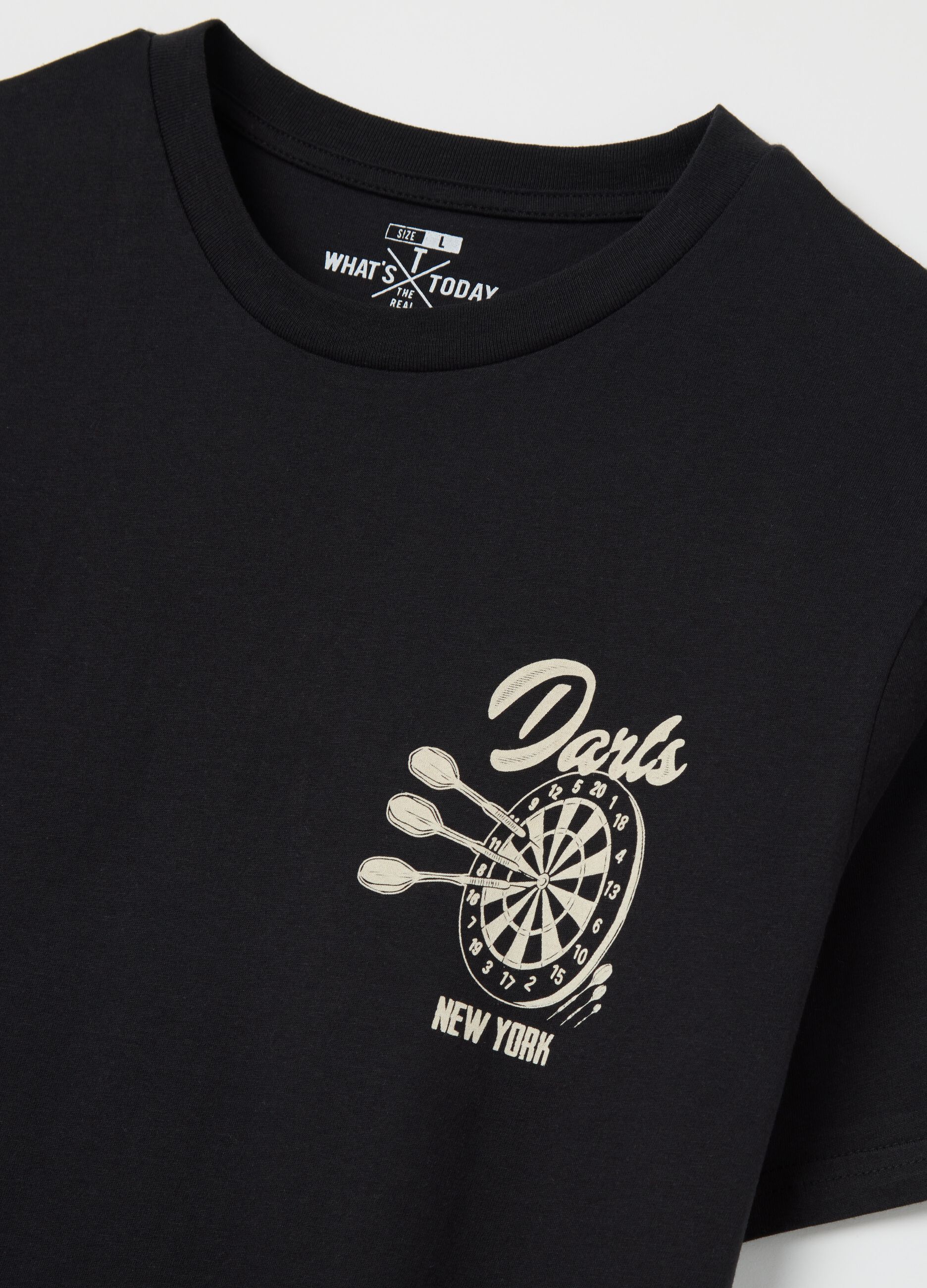 Cotton T-shirt with "Darts New York" print