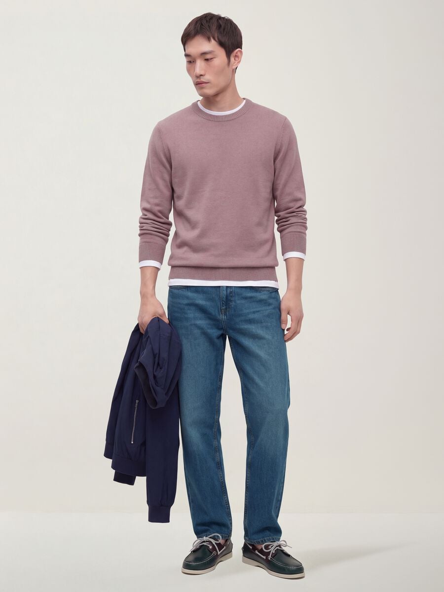 Maglia rosa girocollo in jersey knit regular fit_2