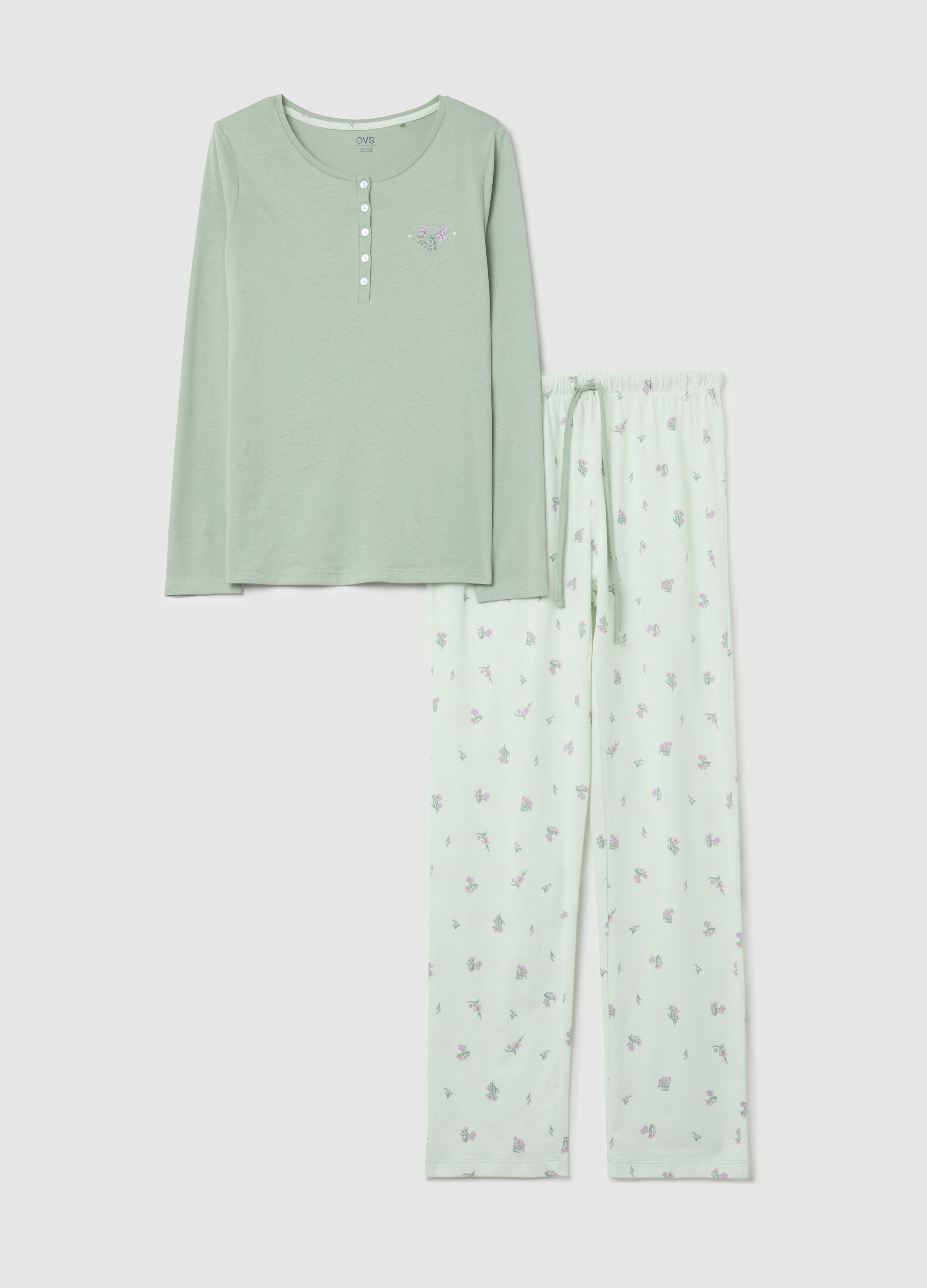 Long pyjamas with small flowers print