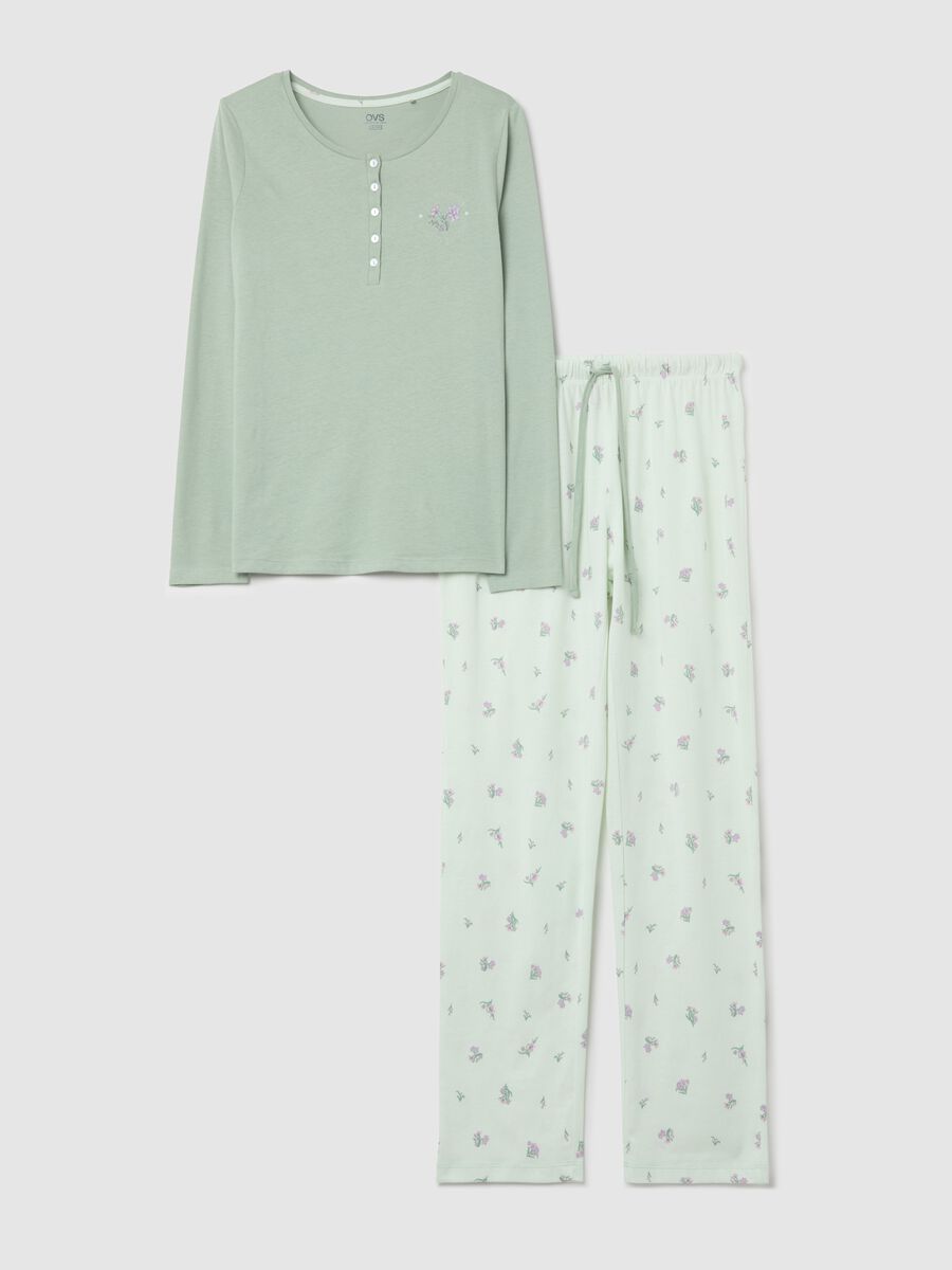 Long pyjamas with small flowers print_4