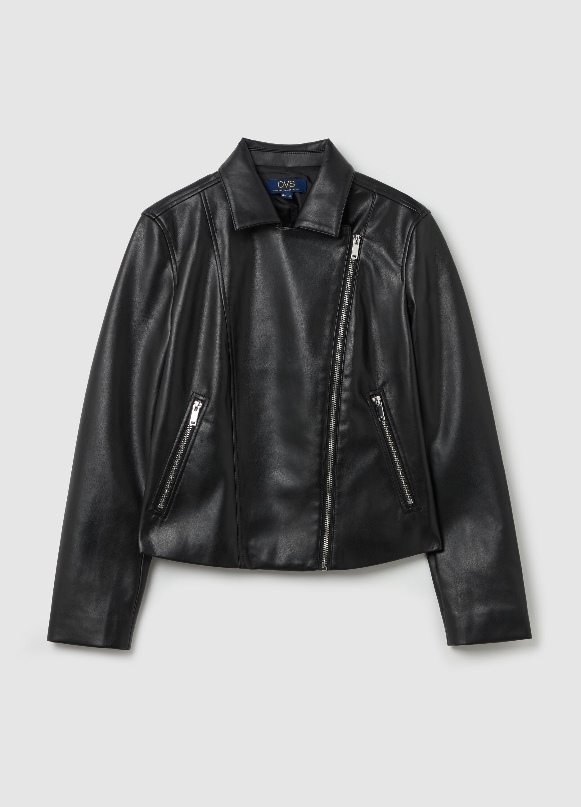 Giacca corta biker con zip