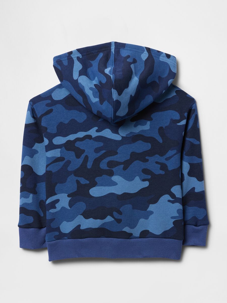 Felpa con cappuccio e zip in misto cotone_1