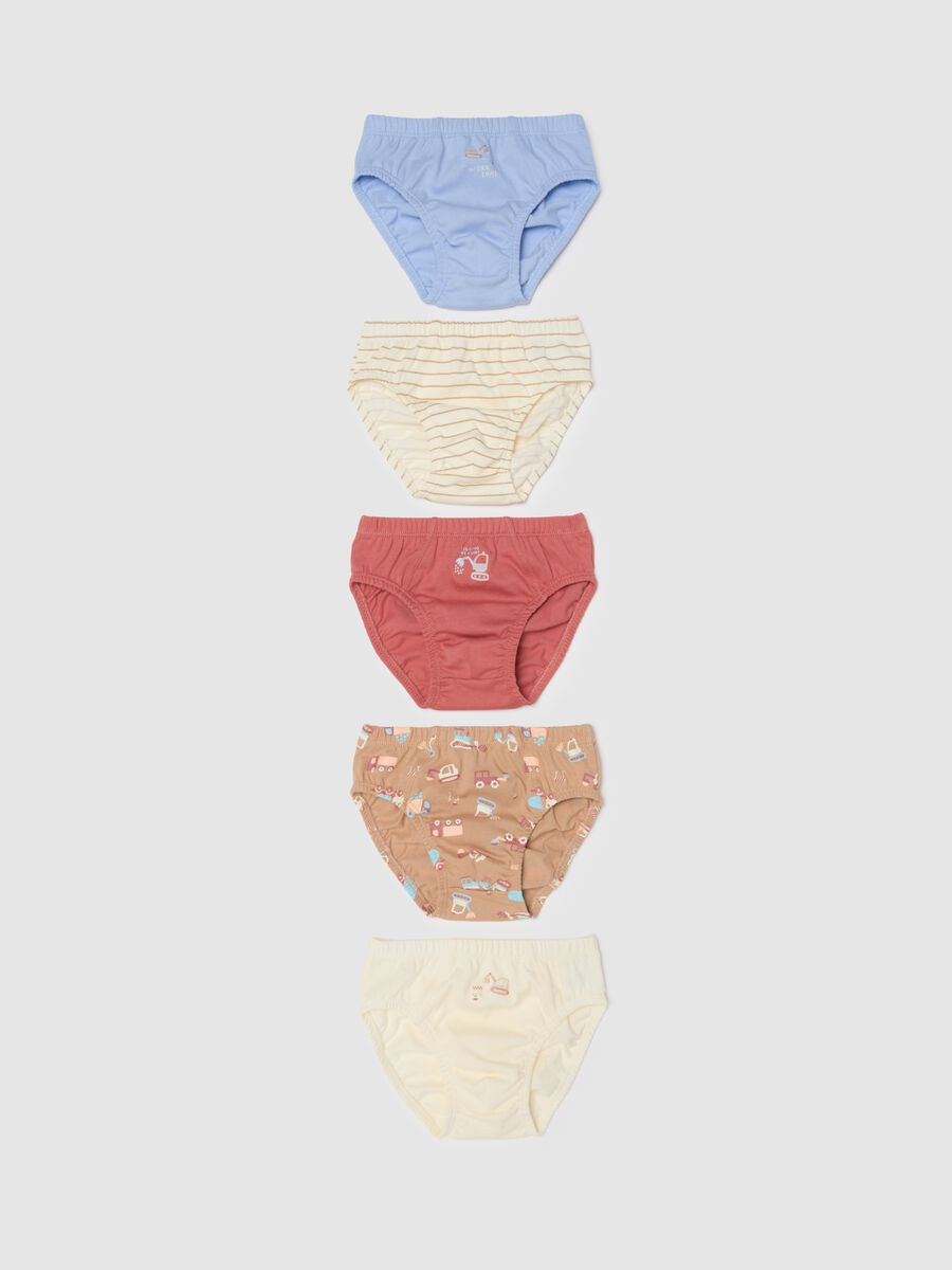 Multipack of multicoloured baby cotton briefs in regular fit_0