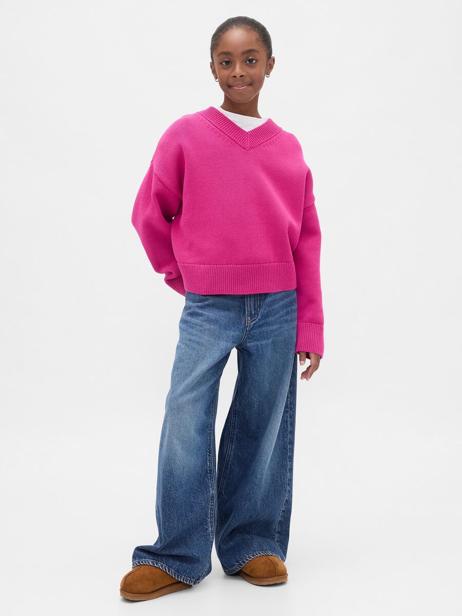 Pink cotton jumper for girls_2