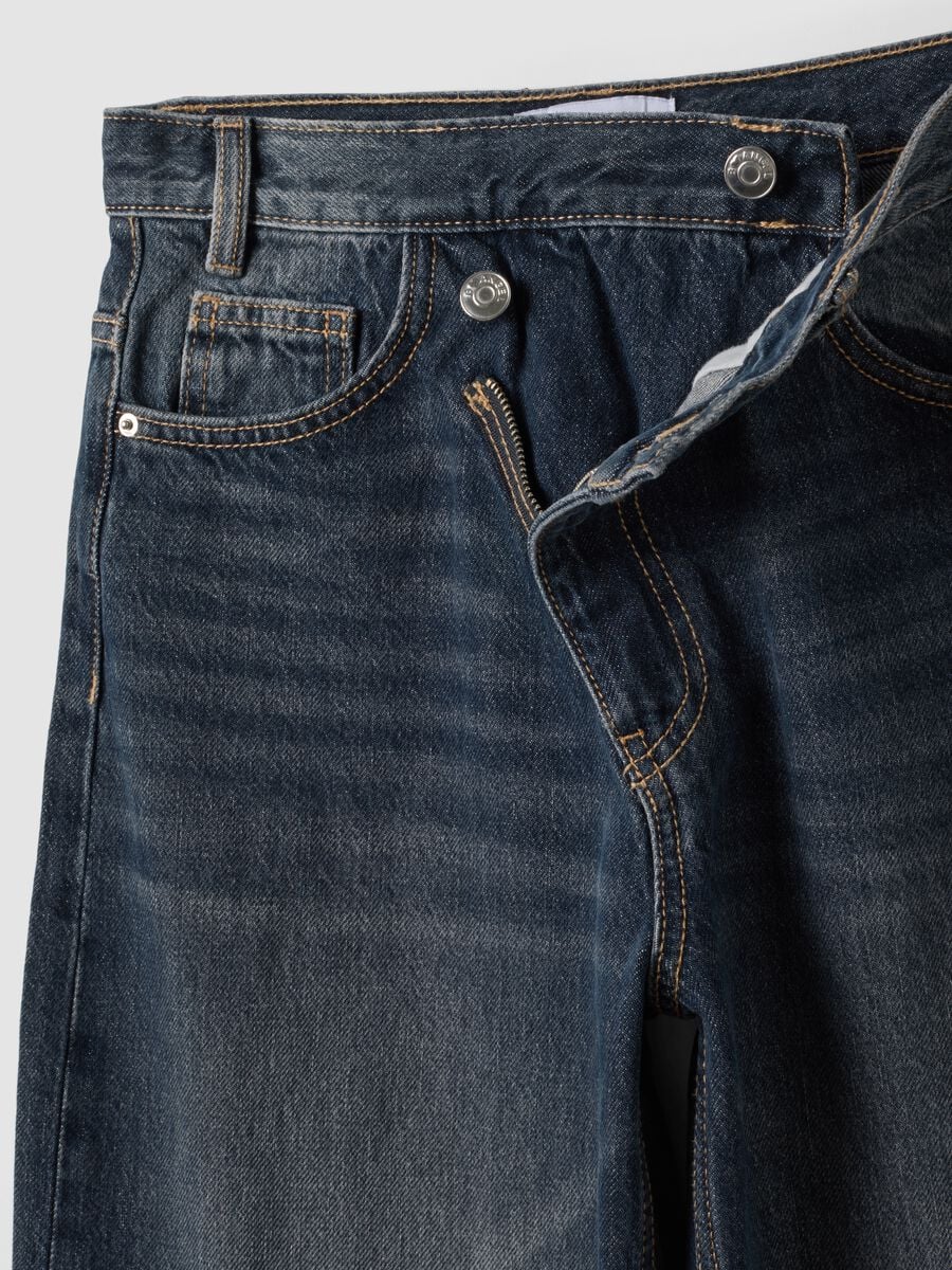 Grey pure cotton denim skater-fit jeans_2