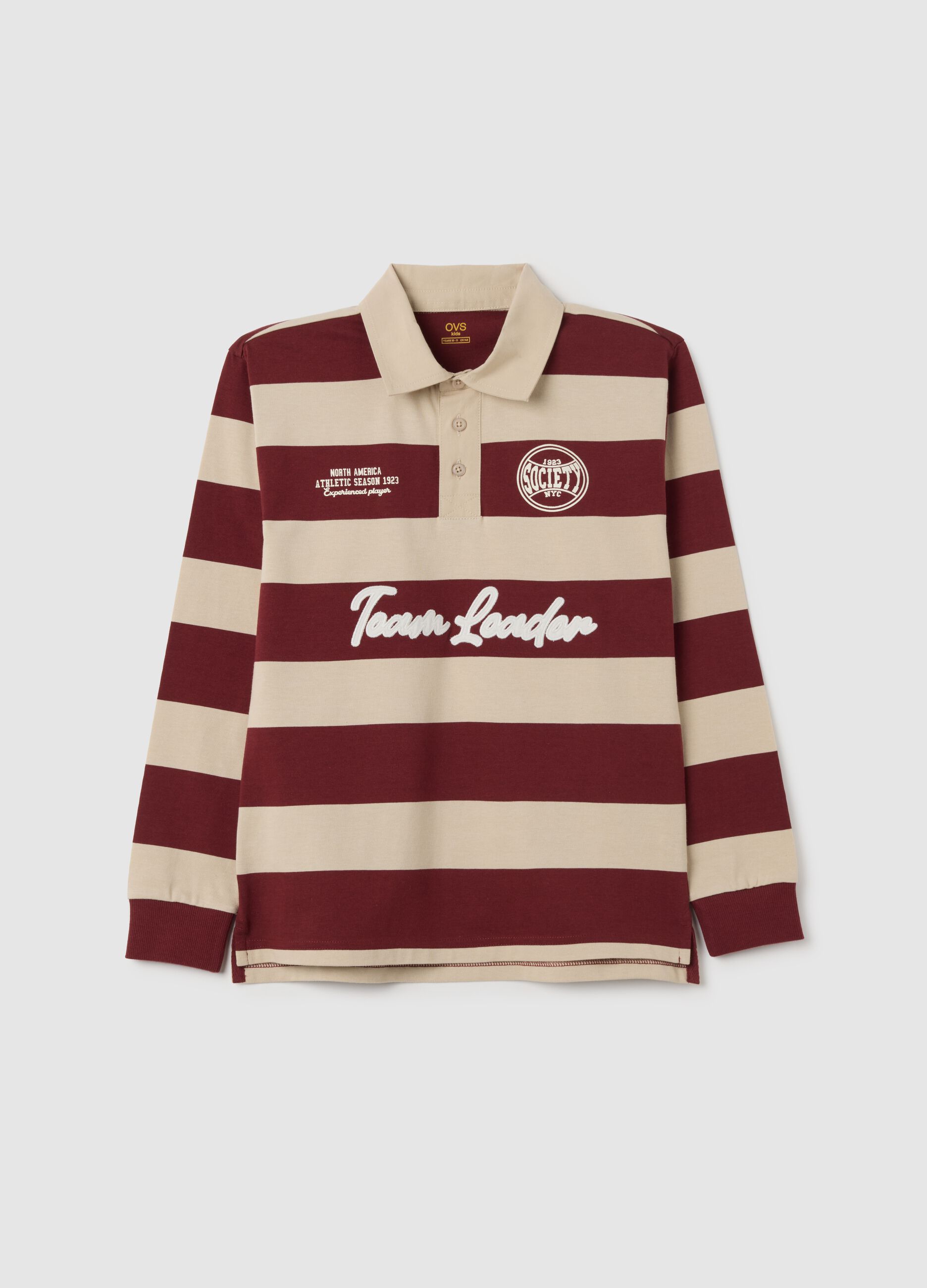 Boys' multicolour oversized striped pure cotton T-shirt
