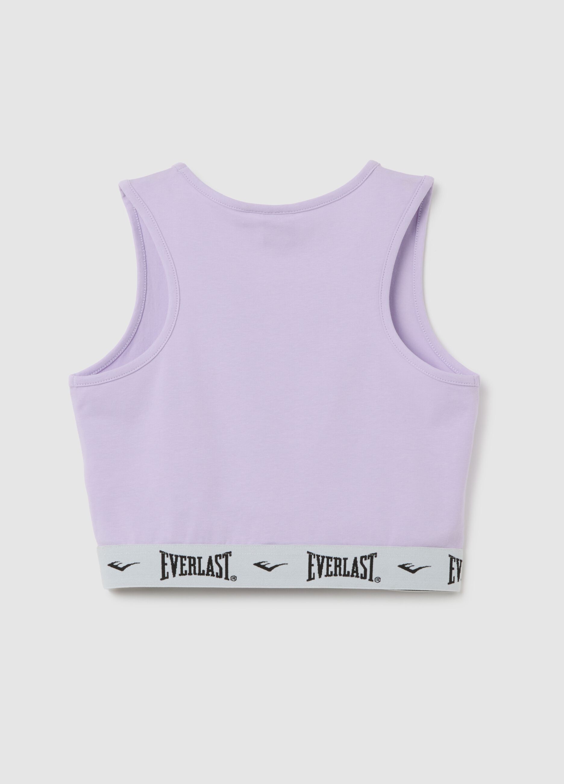 Top cropped da ragazza in cotone elasticizzato viola fitted