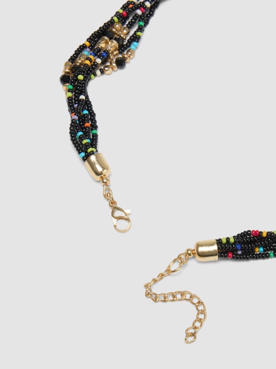 Multicolour necklace with black tassels_3