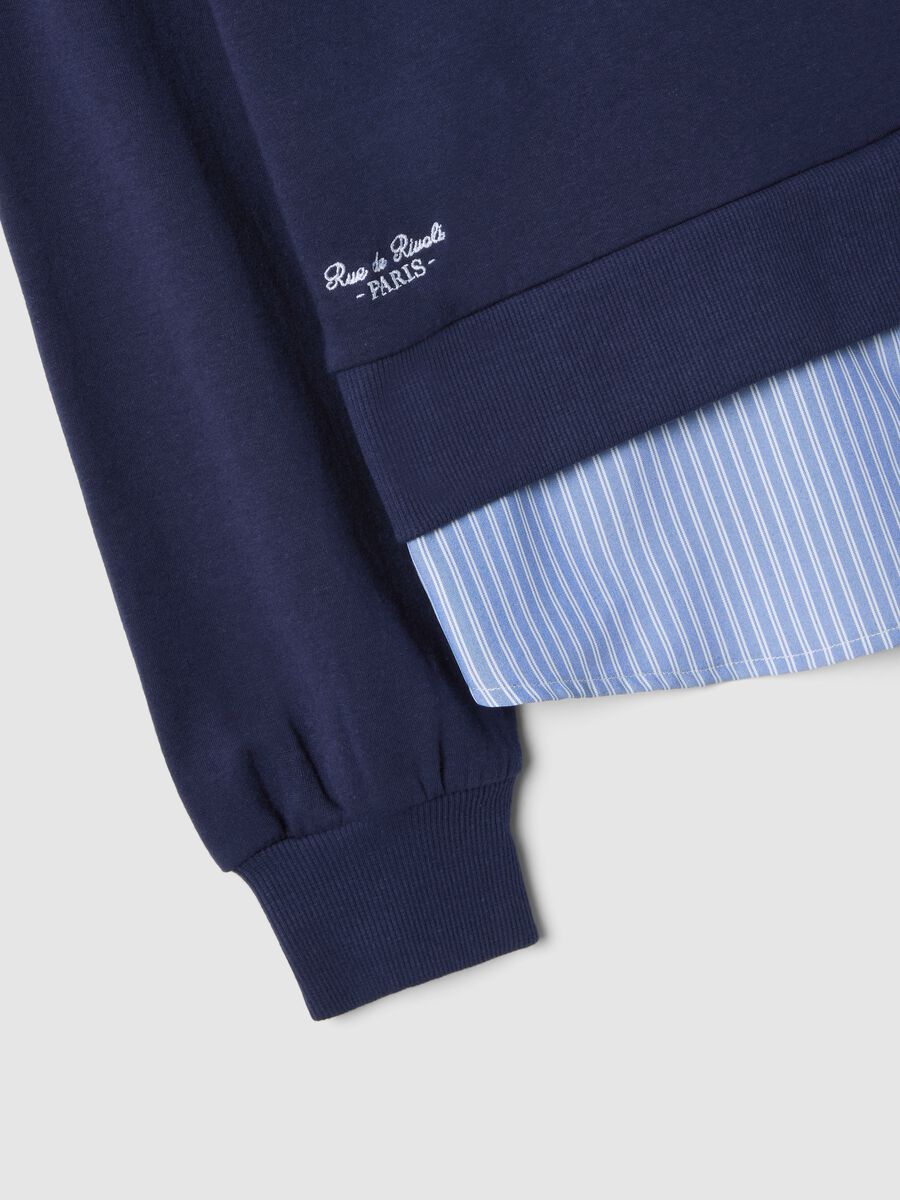 Blue cotton-blend regular fit jumper_5