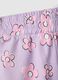 Girl's regular fit purple pure cotton shorts with flowers_3