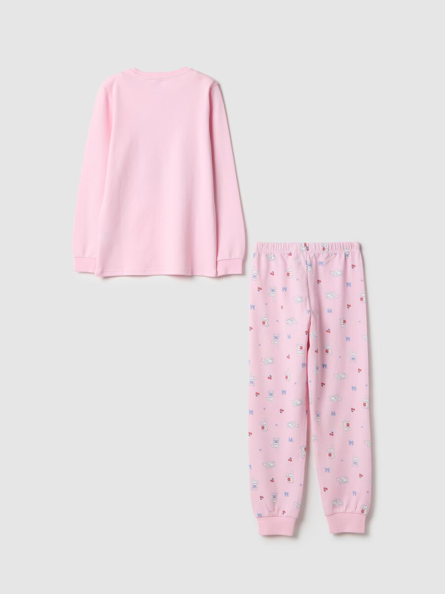 Pink pure cotton girl's pyjamas, regular fit with print_1