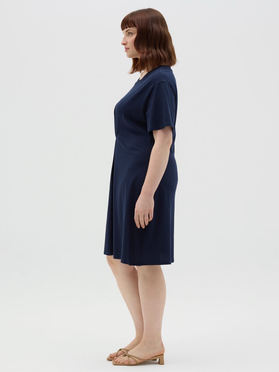 Curvy blue dress in cotton_1