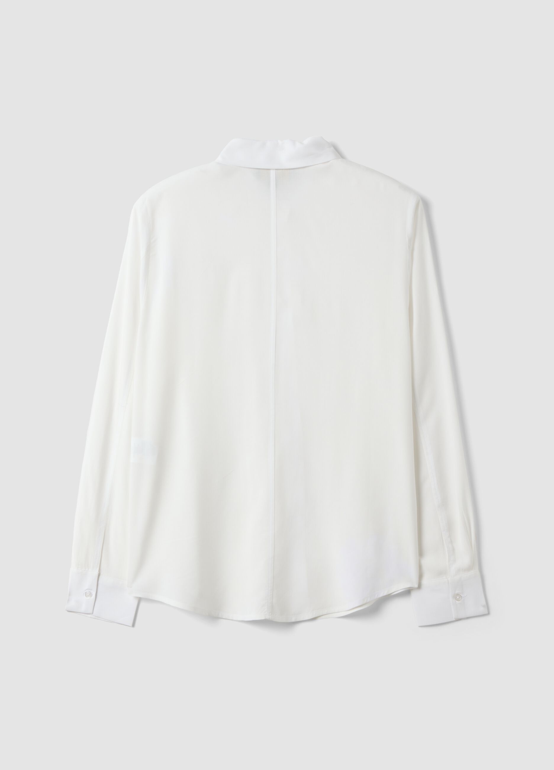 Camicia bianca in pura viscosa regular fit
