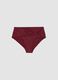 Red high-waisted stretchy bikini bottoms with buckle_4