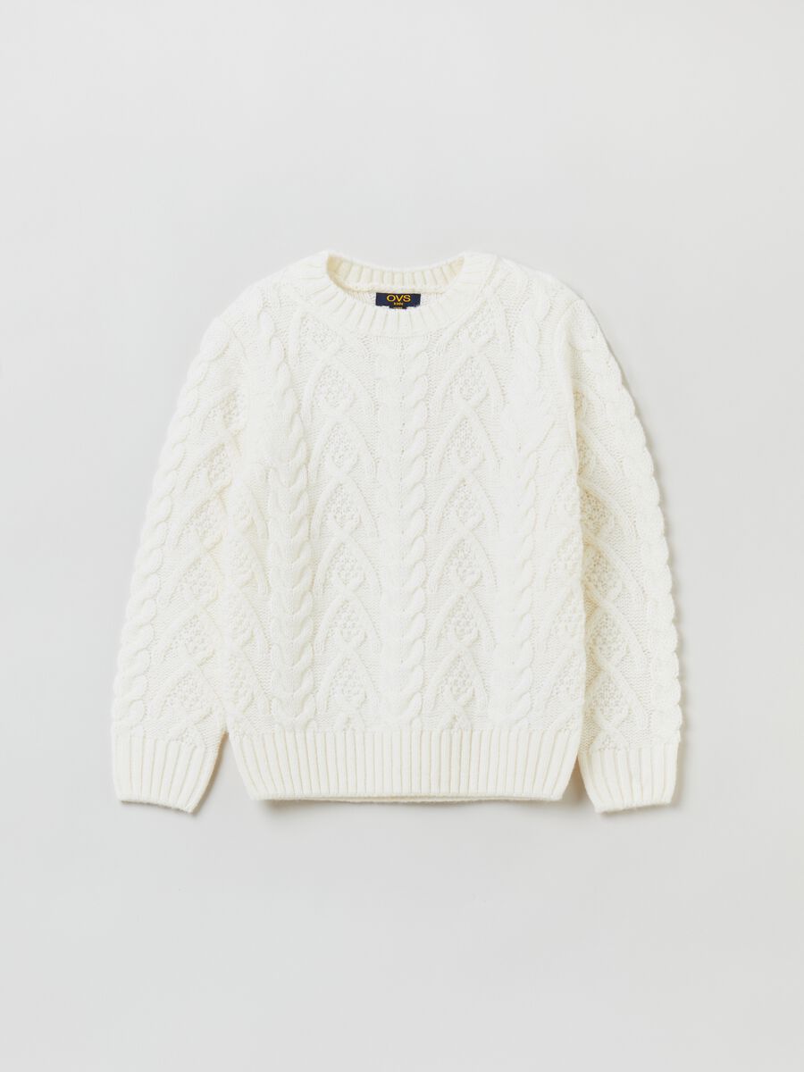 Pullover con lavorazione a trecce_0