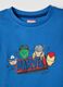 Pigiama corto in puro cotone blu da bambino con stampe Marvel_2