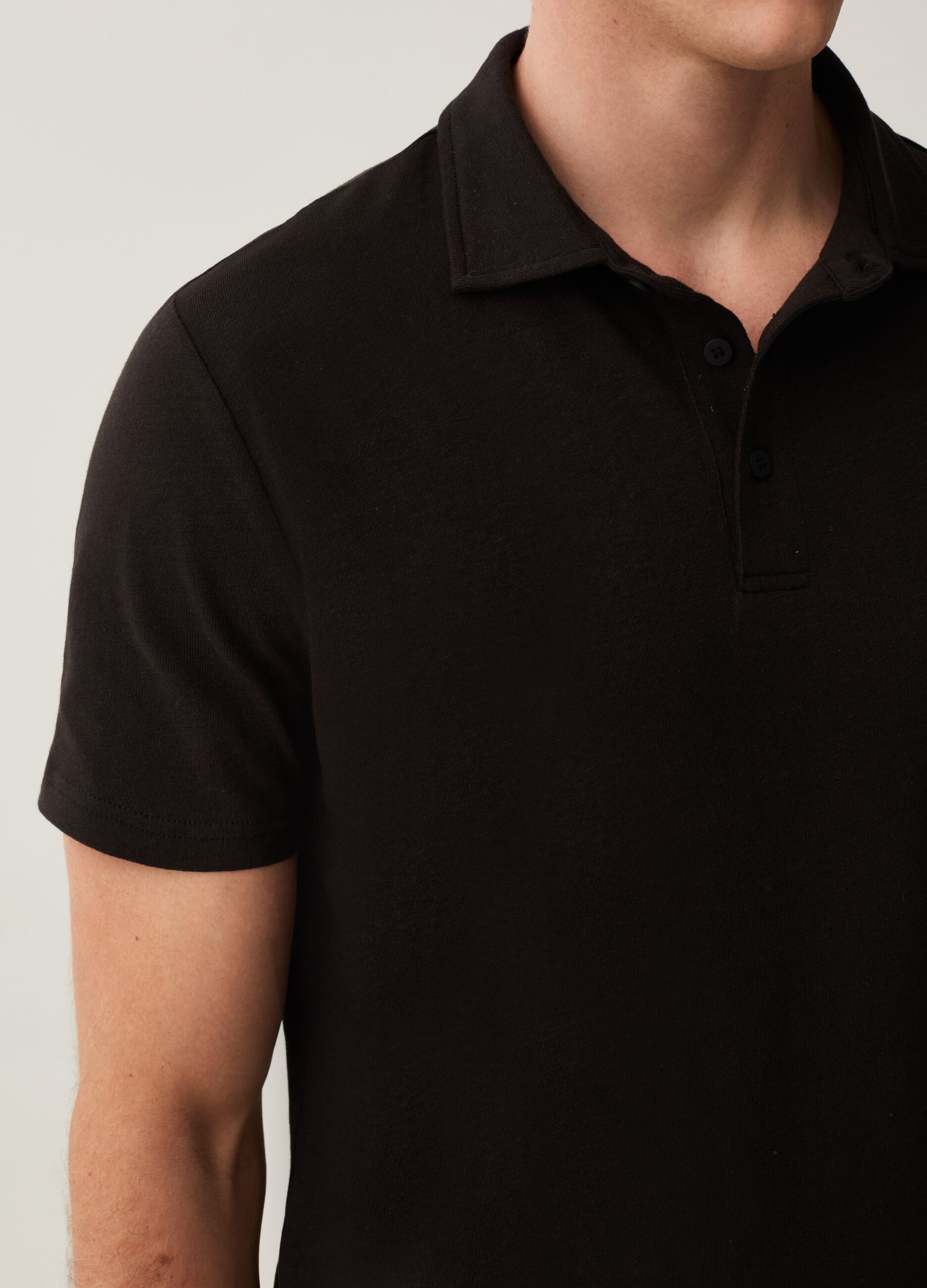 LESS IS BETTER polo shirt in linen and cotton