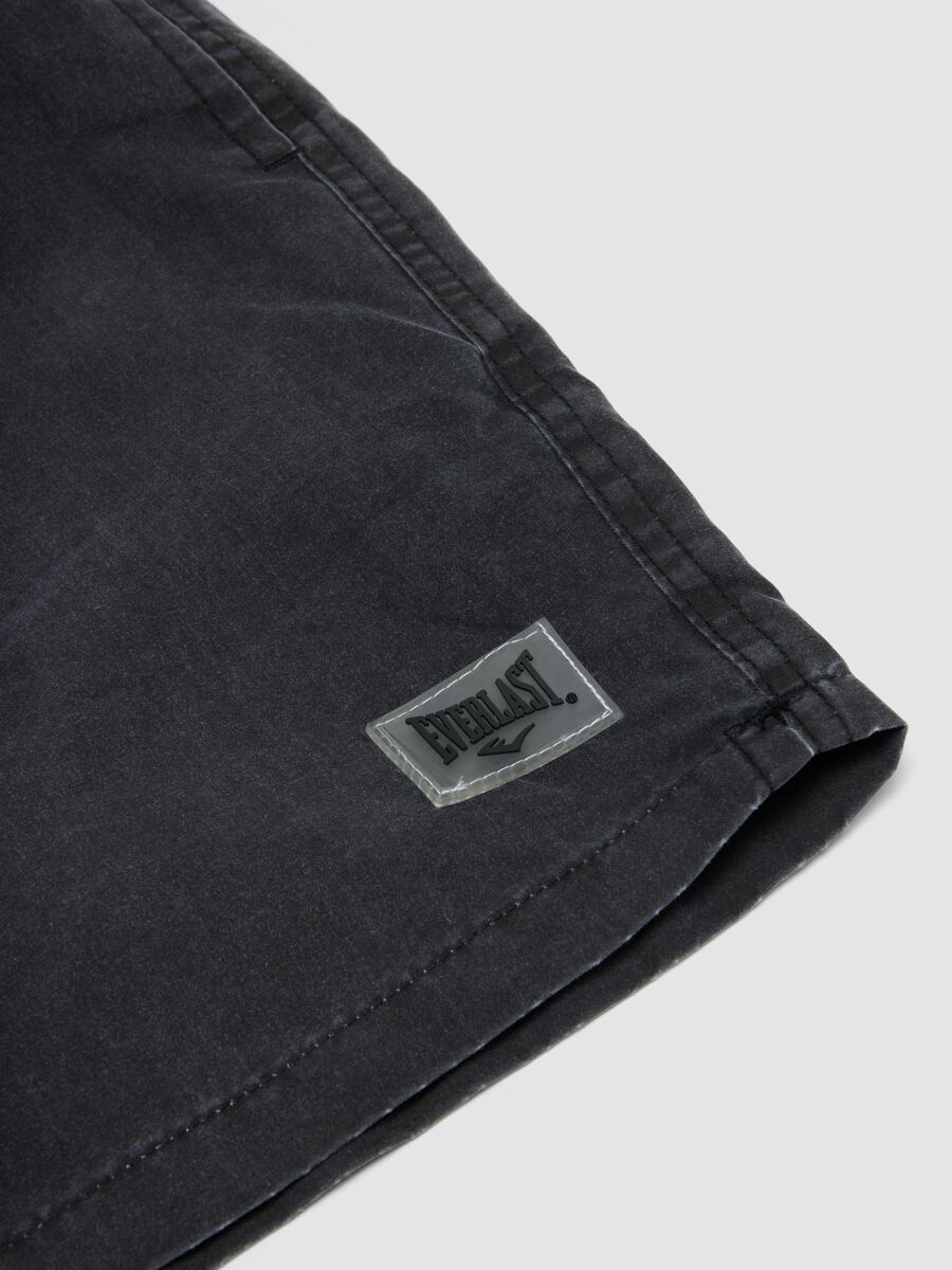 Black swim shorts with drawstring waist_1