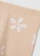 Leggings skinny da bambina in cotone beige con stampe floreali_2