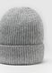 Grey knit beanie hat with shimmering accents_2