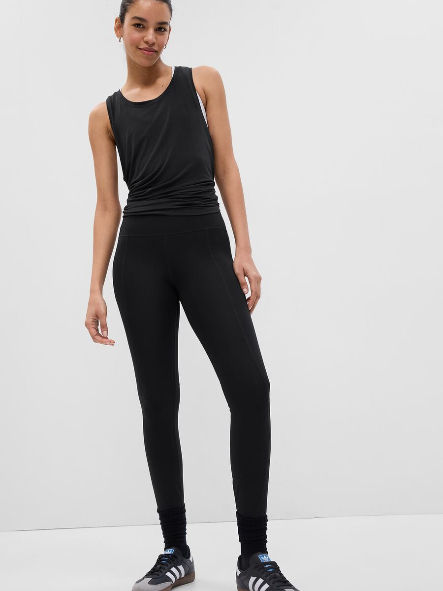 Stretch tank top with round neck_0