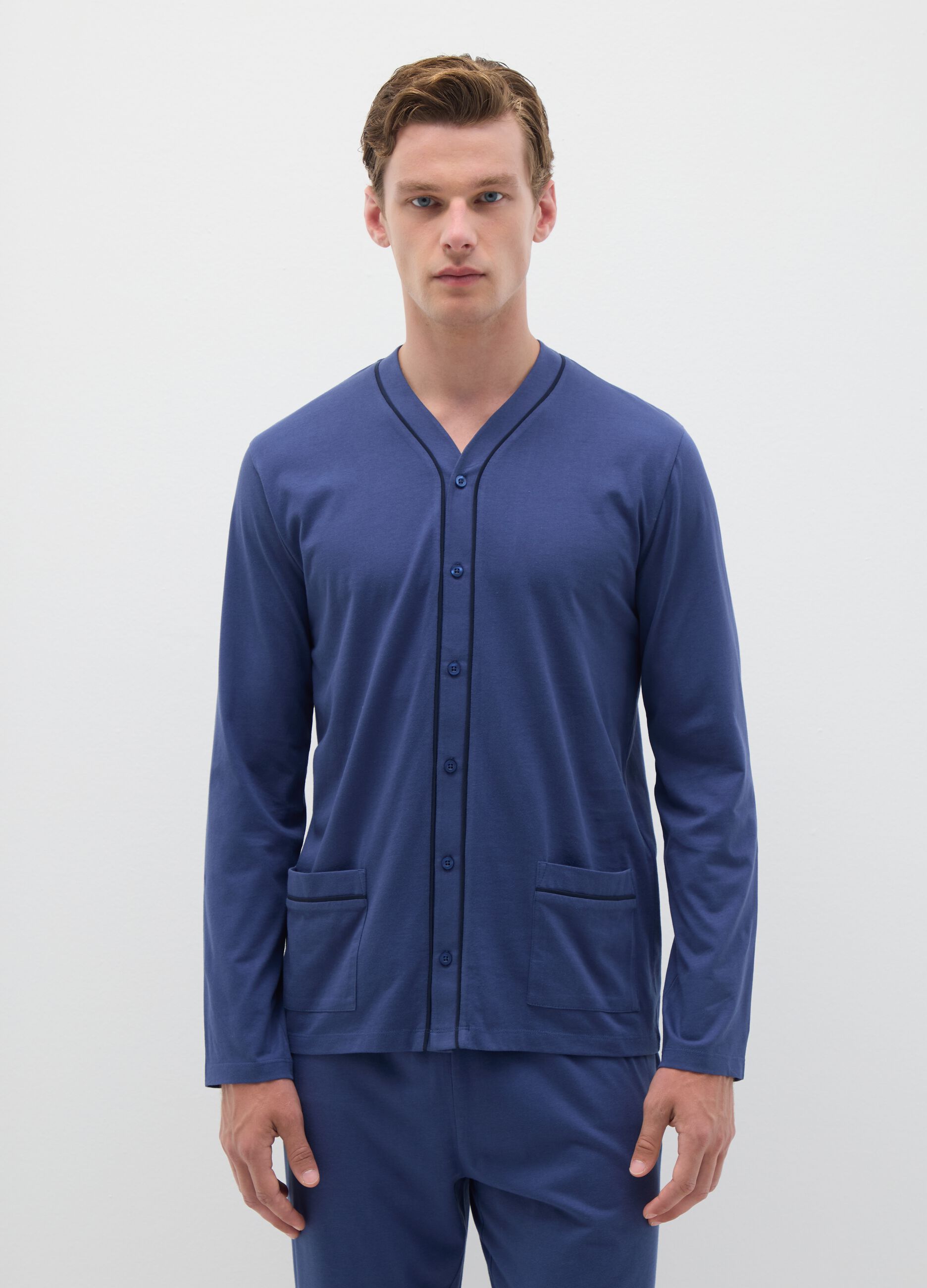 Blue pure cotton pyjamas regular fit
