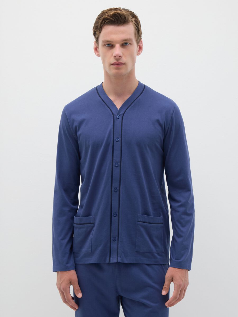 Blue pure cotton pyjamas regular fit_1
