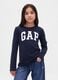 Blue long-sleeve pure cotton T-shirt with GAP logo_0