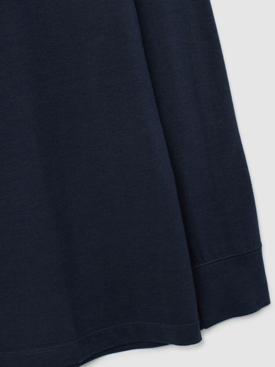 Blue Long Sleeve Regular Fit T-Shirt_5