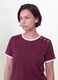 Red pure cotton T-shirt with buttons, regular fit_0