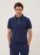 Polo blu a maniche corte in cotone elasticizzato_2