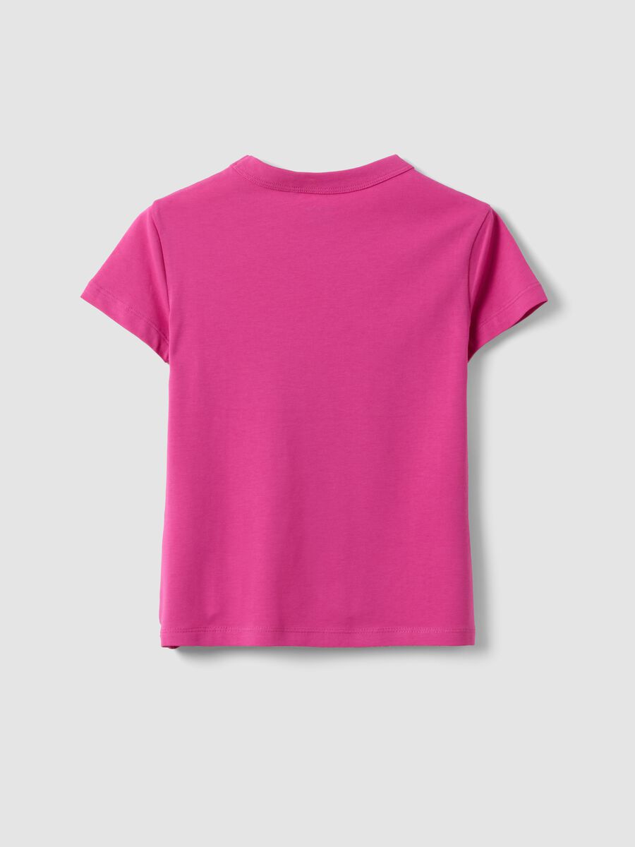 Girls&rsquo; Pink Stretch Cotton T-Shirt, Regular Fit_1