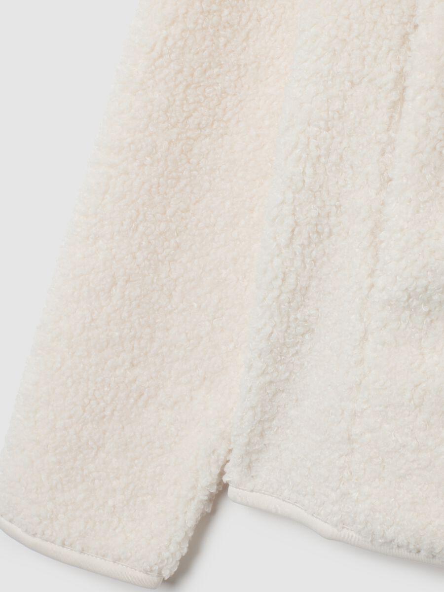 Felpa bianca regular fit con zip_5