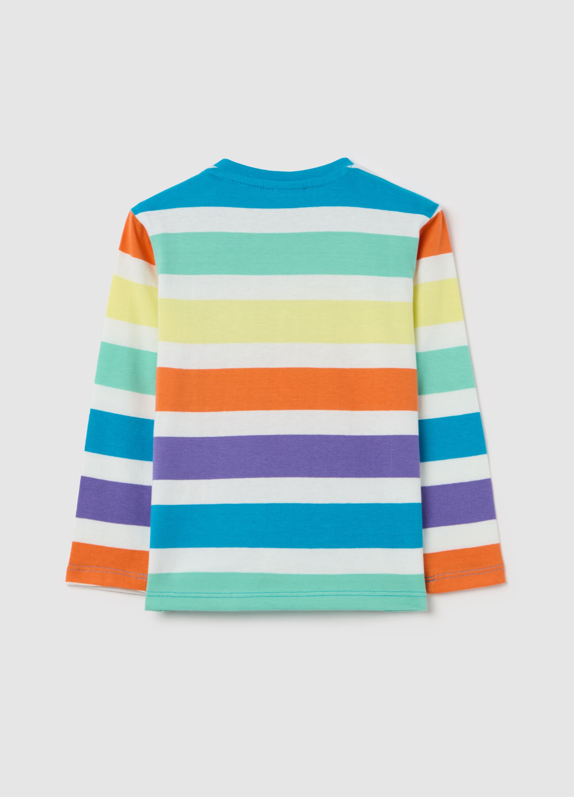 Long-sleeved T-shirt with striped pattern
