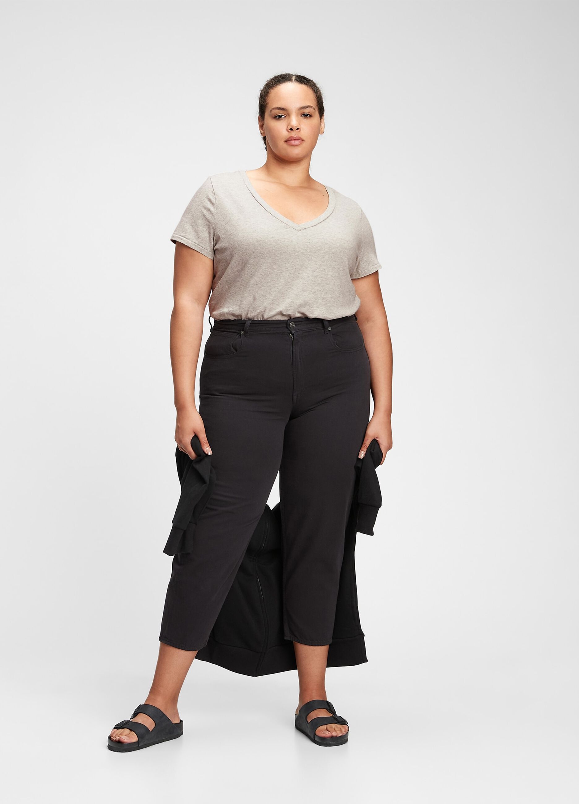 Mélange T-shirt with V neck