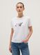White pure cotton regular fit T-shirt with print_0