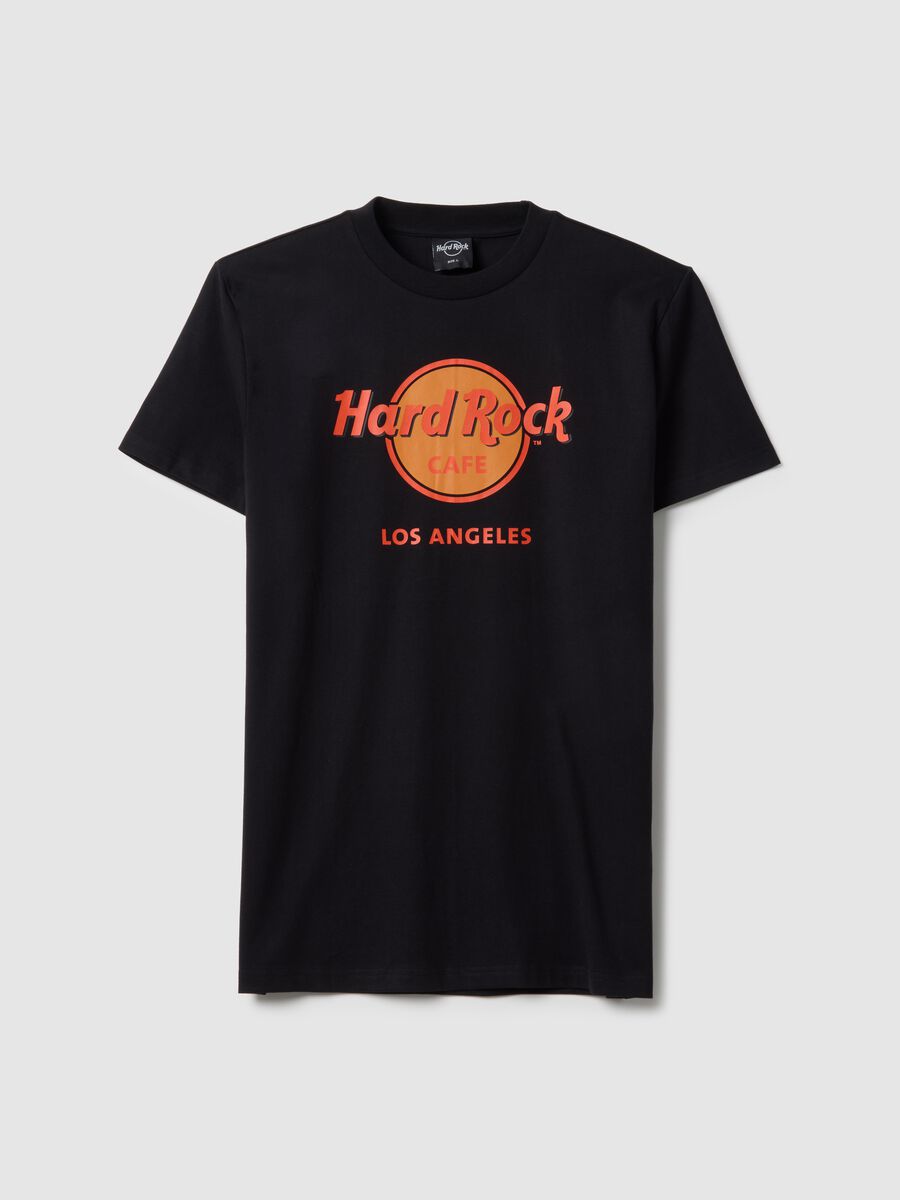 Black pure cotton regular fit t-shirt with Hard Rock Cafe logo_4