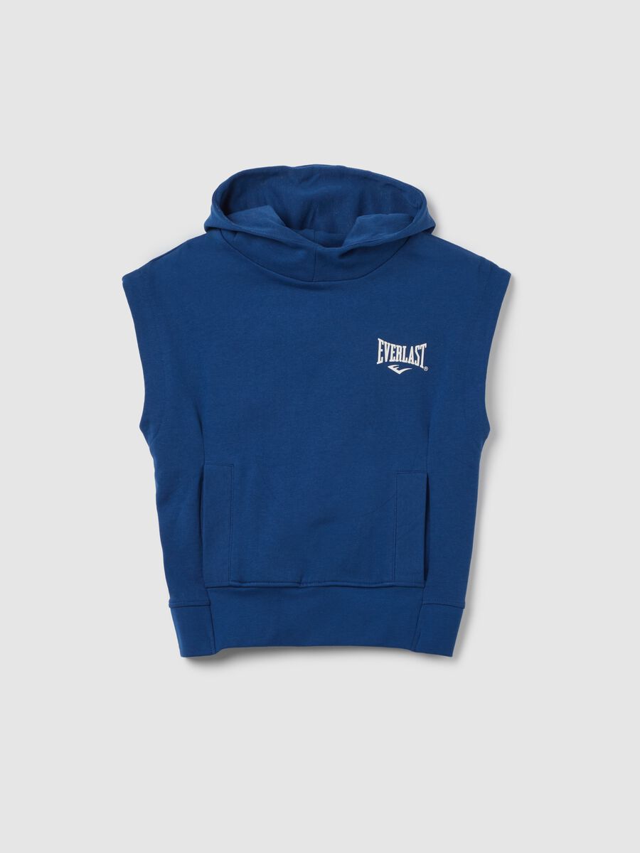 Boys’ blue regular-fit hoodie in 100% cotton_0