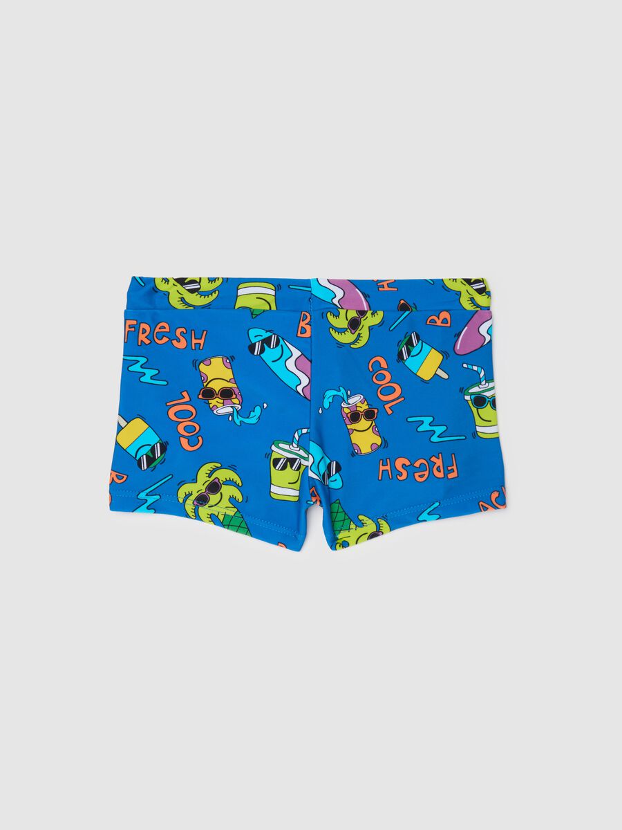 Boys’ swim briefs in blue stretch fabric_1