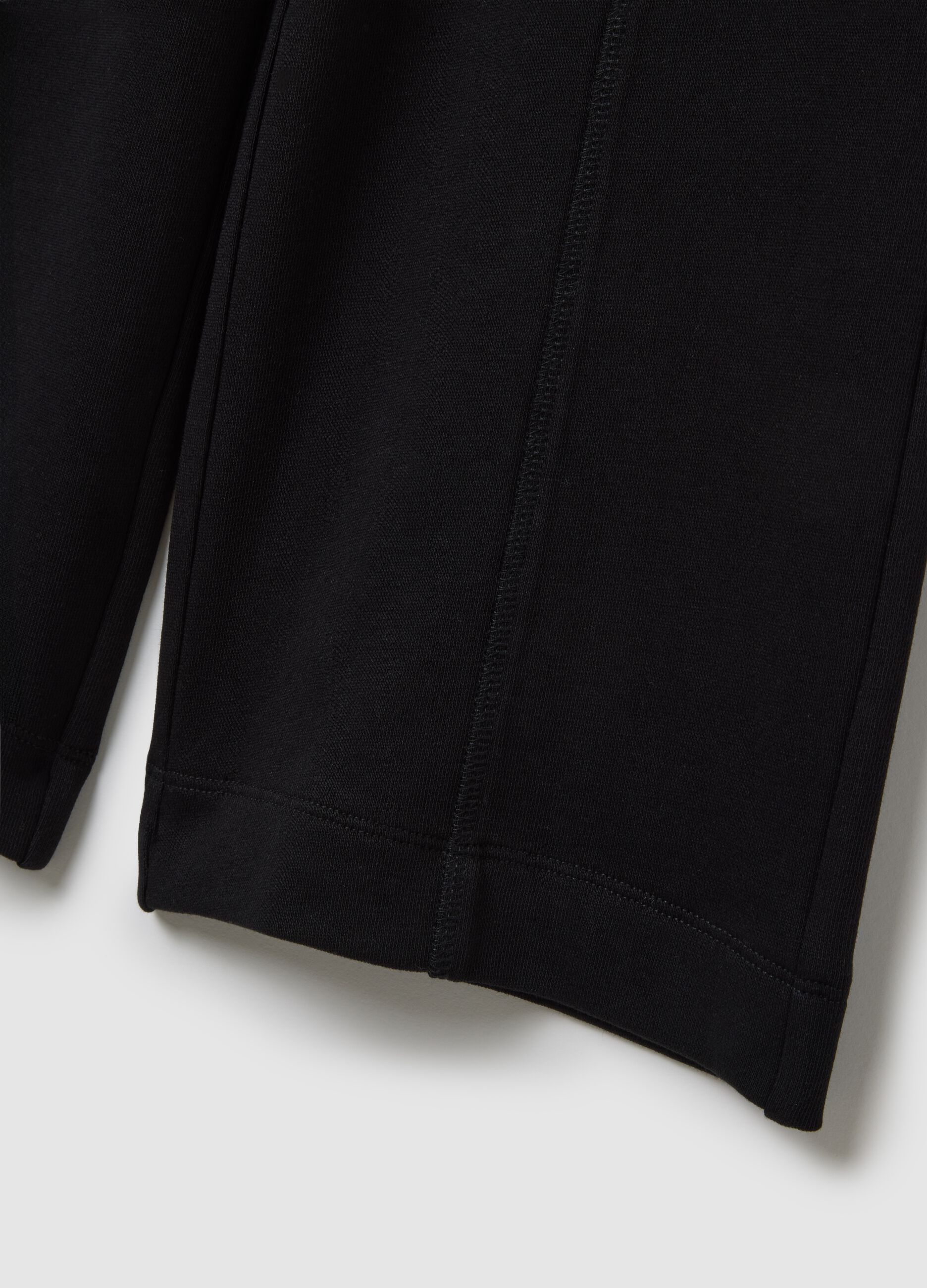 Girls' culotte trousers in pure black cotton