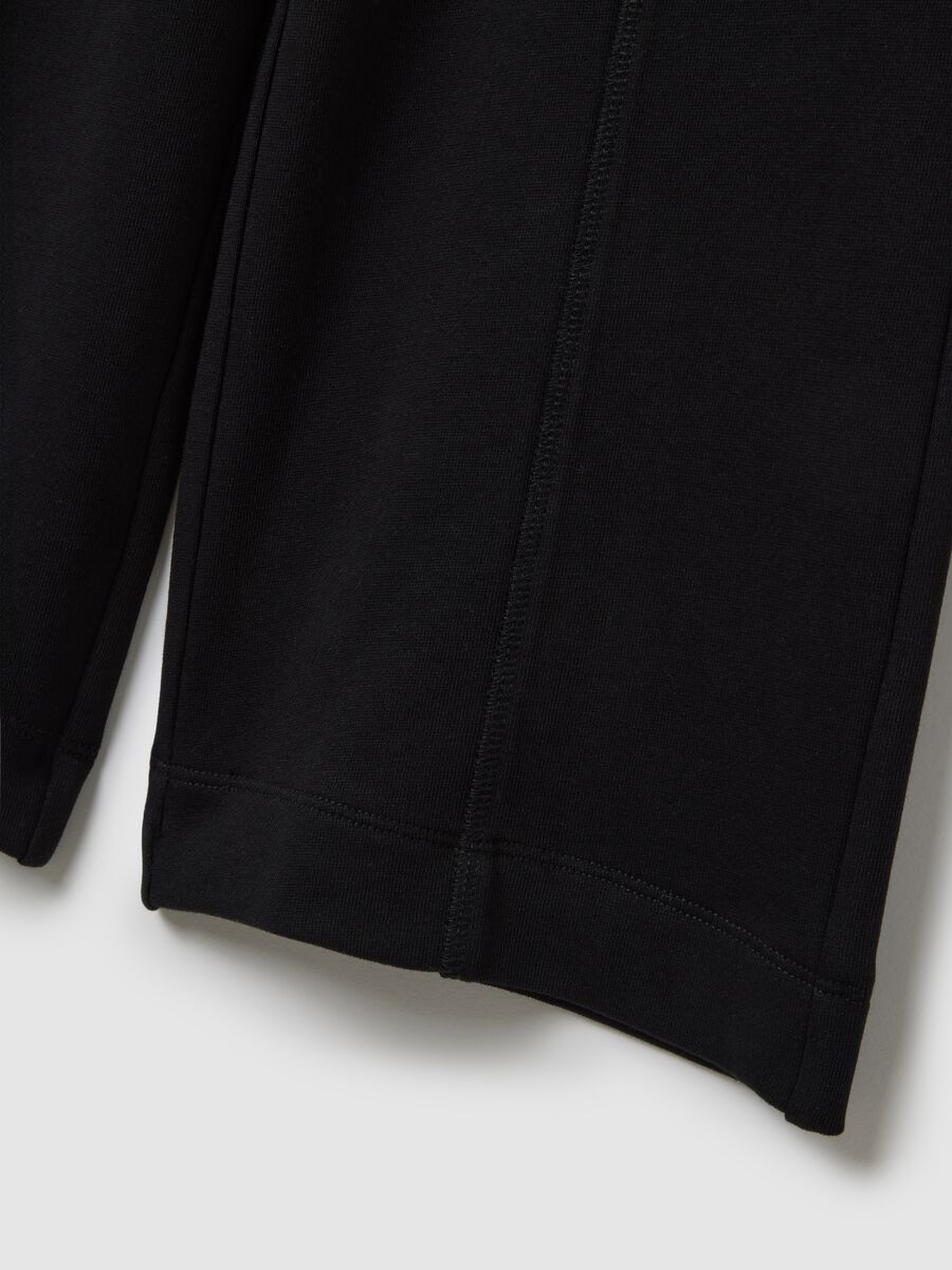 Girls' culotte trousers in pure black cotton_3