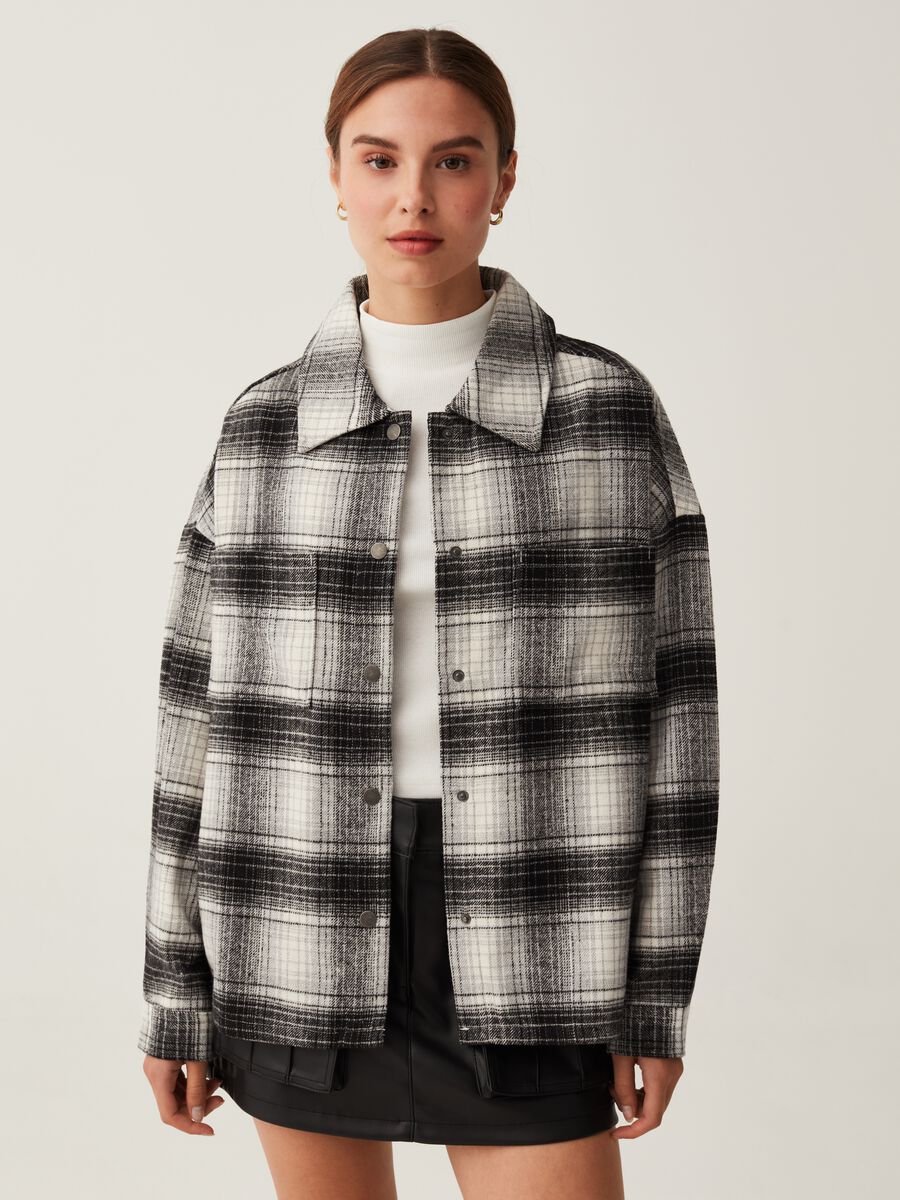 Shacket oversize in flanella fantasia check_0
