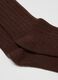 Brown Ribbed Long Socks_2