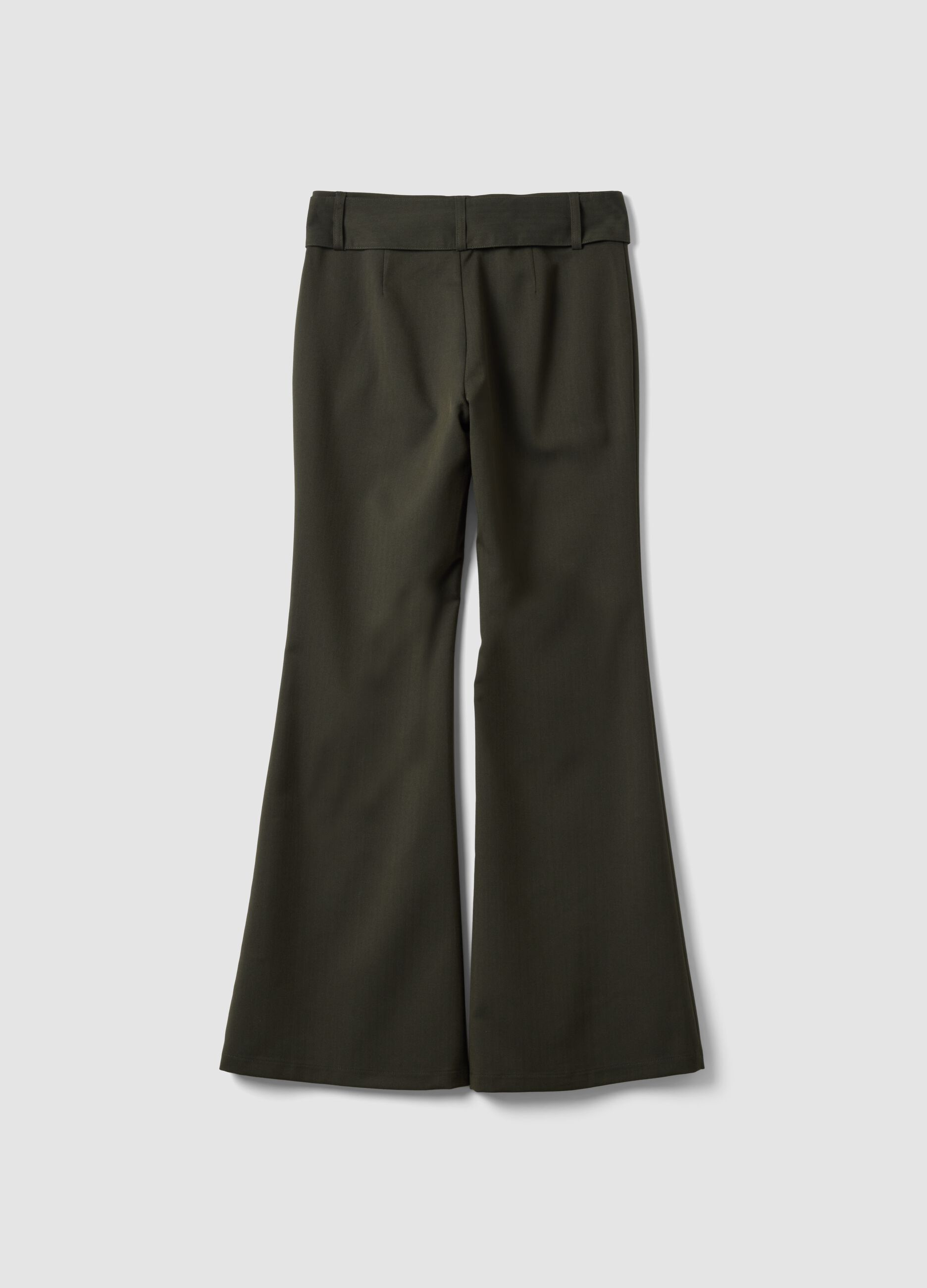 Pantaloni verdi in viscosa elasticizzata slim fit