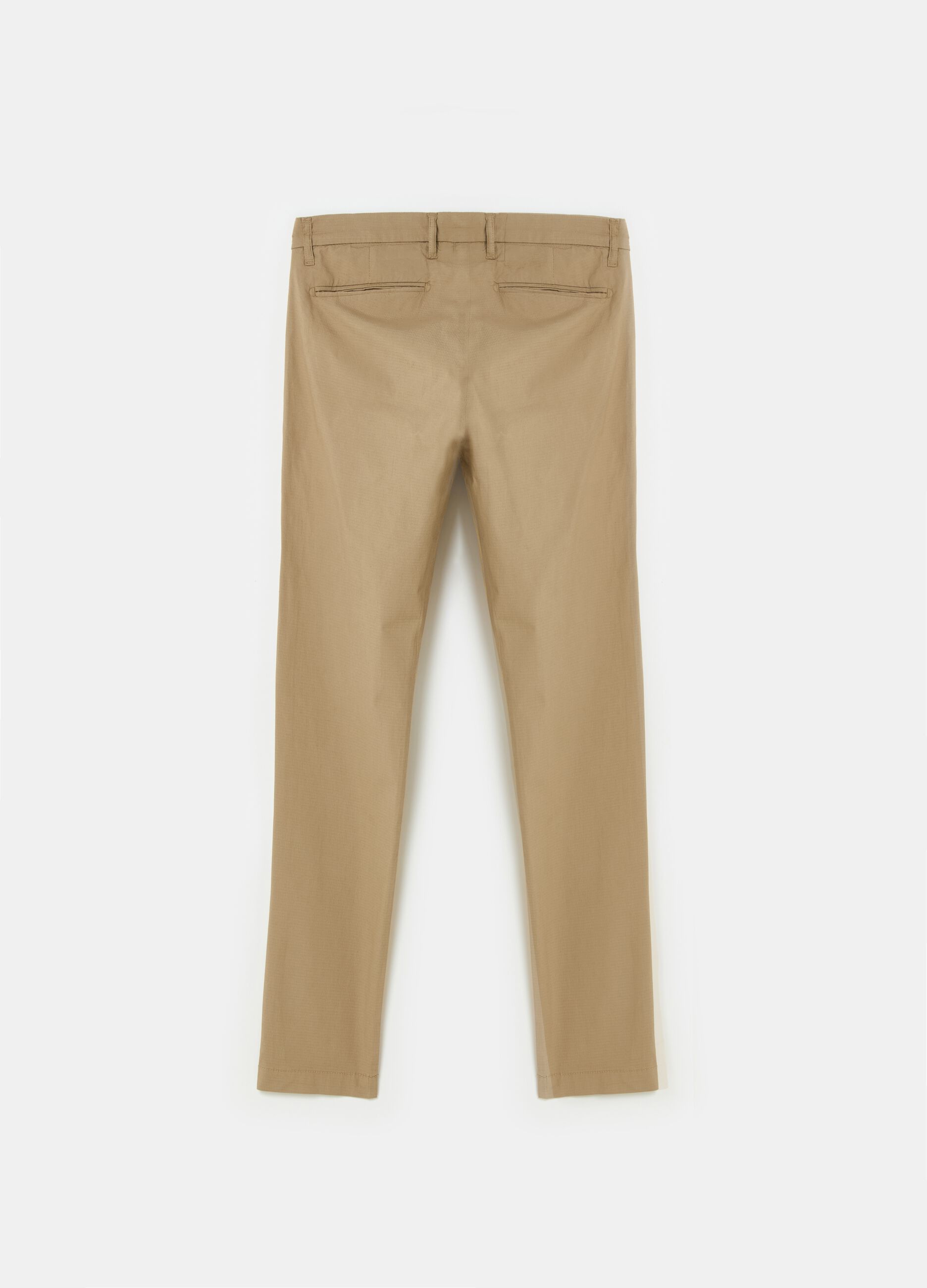 Chino trousers with ripstop weave