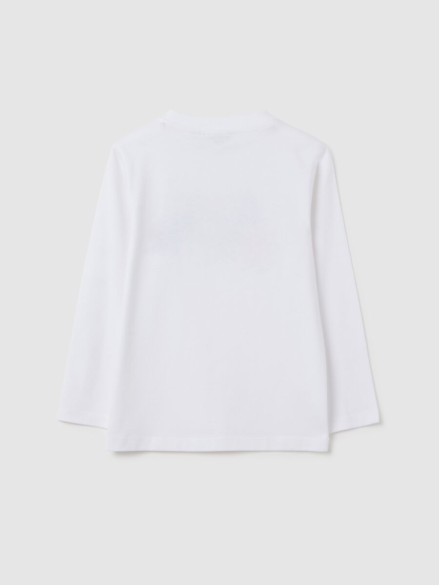 White pure cotton child's T-shirt, regular fit with characters_1