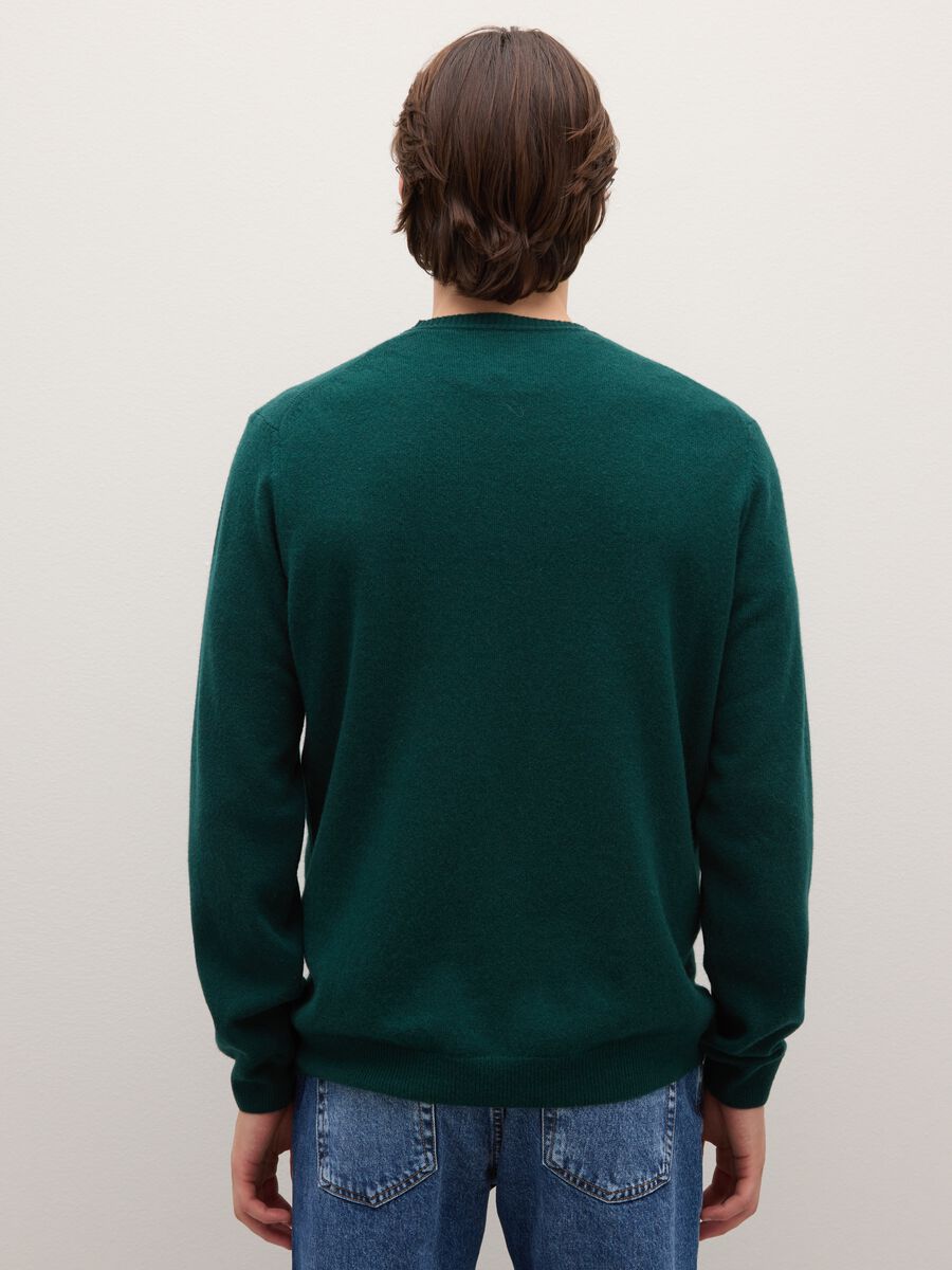 Green lambswool regular fit pullover_3