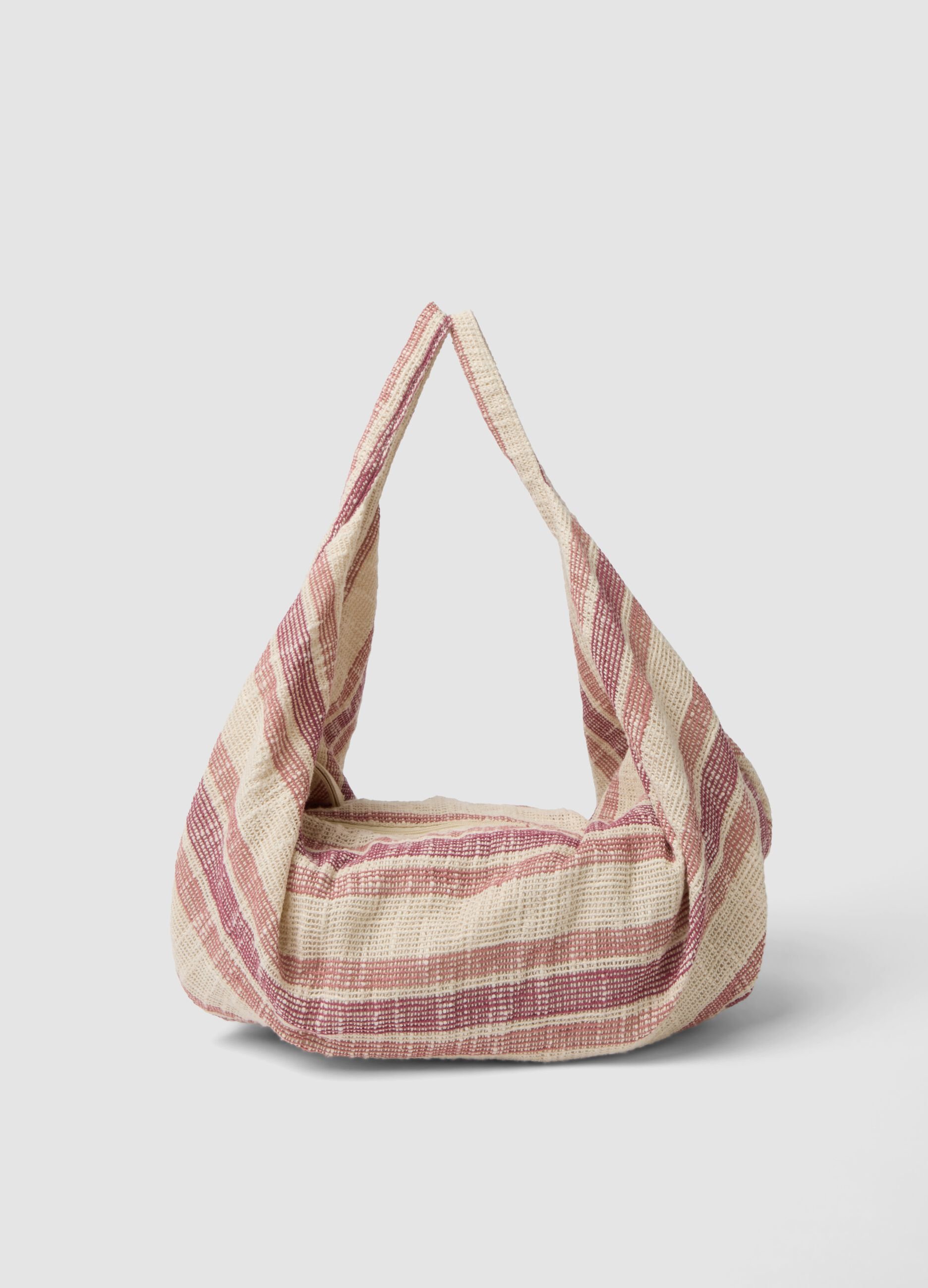 Pink shoulder bag in a cotton and viscose blend