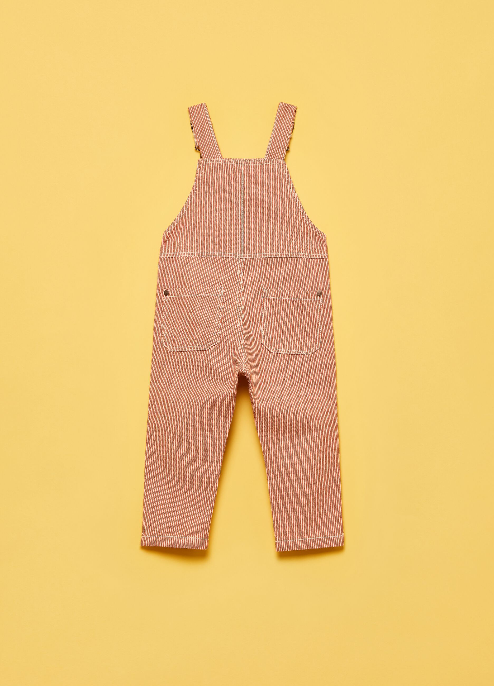 100% cotton striped dungarees